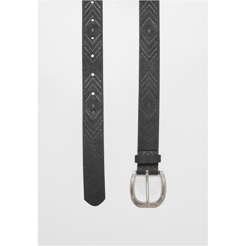 Urban Classics - Leather Imitation Punched Pattern Belt - Black